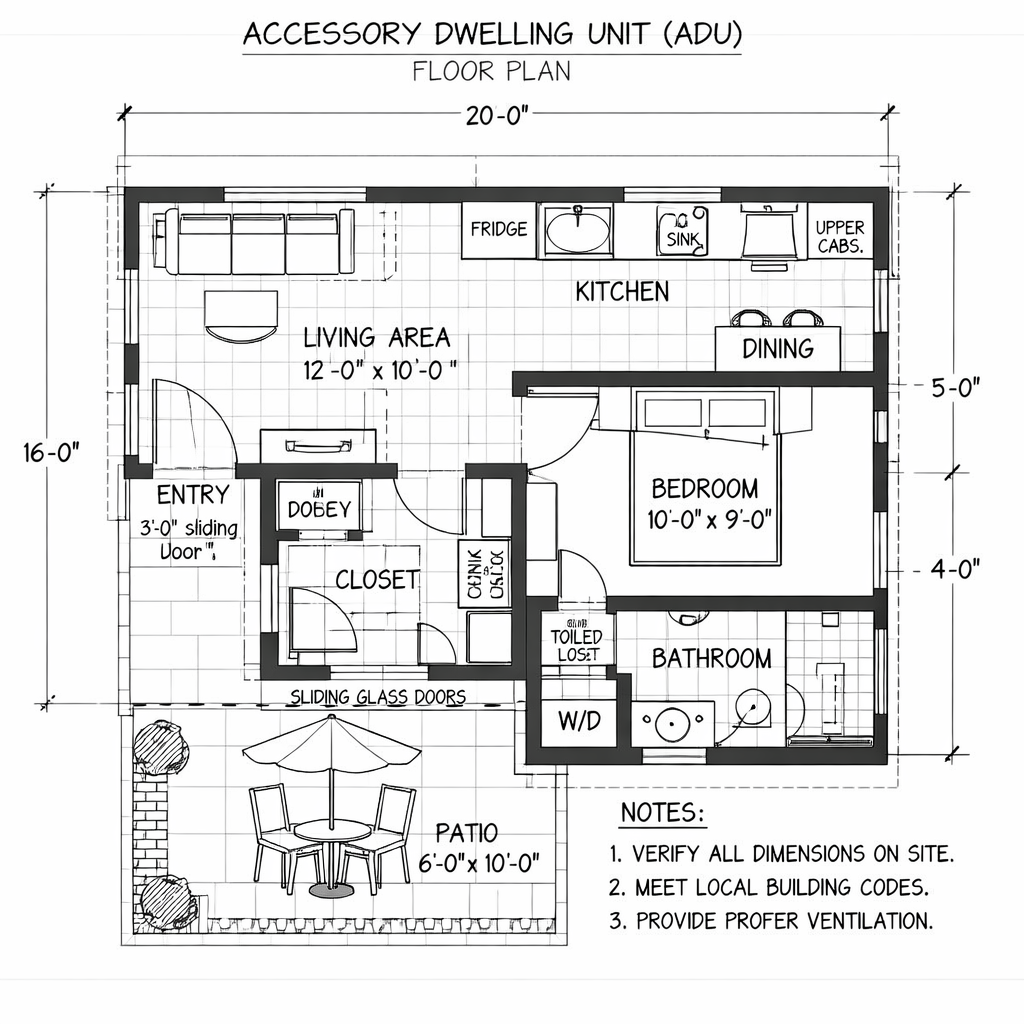 ADU blueprint drawing