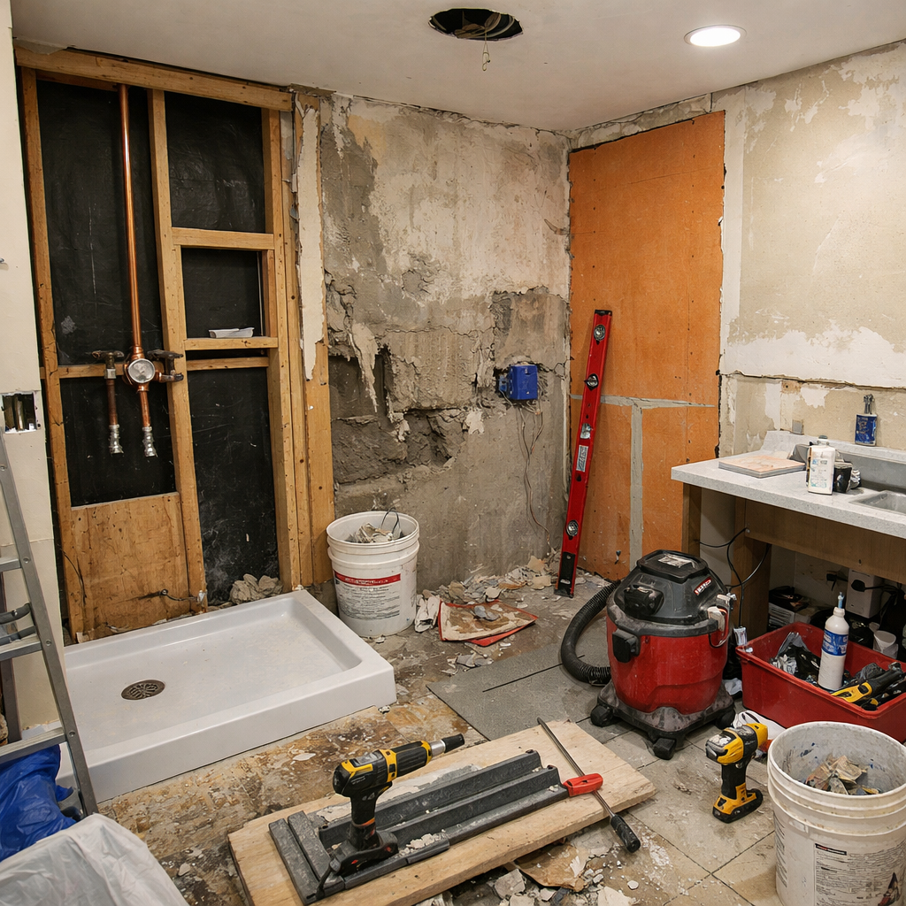 image of bathroom renovation in progress