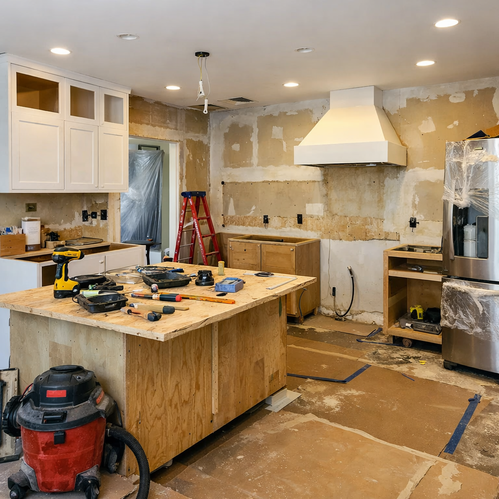 image of kitchen renovation in progress