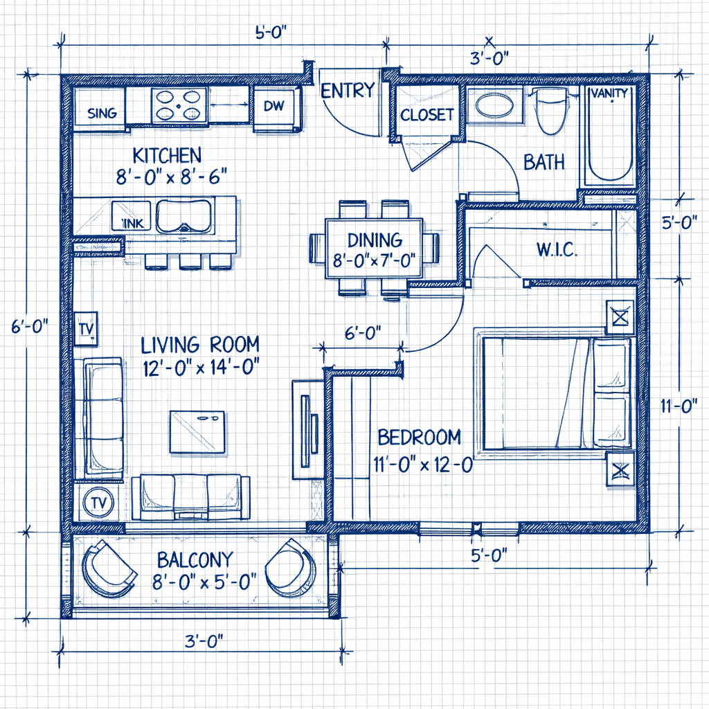 picture of a unit blueprint drawing