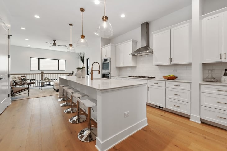 Kitchen at a Quality Builders single-family project in Logan Square