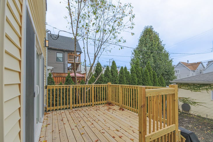 Deck at a Quality Builders single-family project in Belmont Cragin